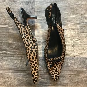 Kate Spade Pointed Toe Cheetah Print Kitten Heel